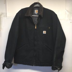 VTG Carhartt Detroit JO1 Blanket Lined Faded Black Full Zip Jacket Size Medium